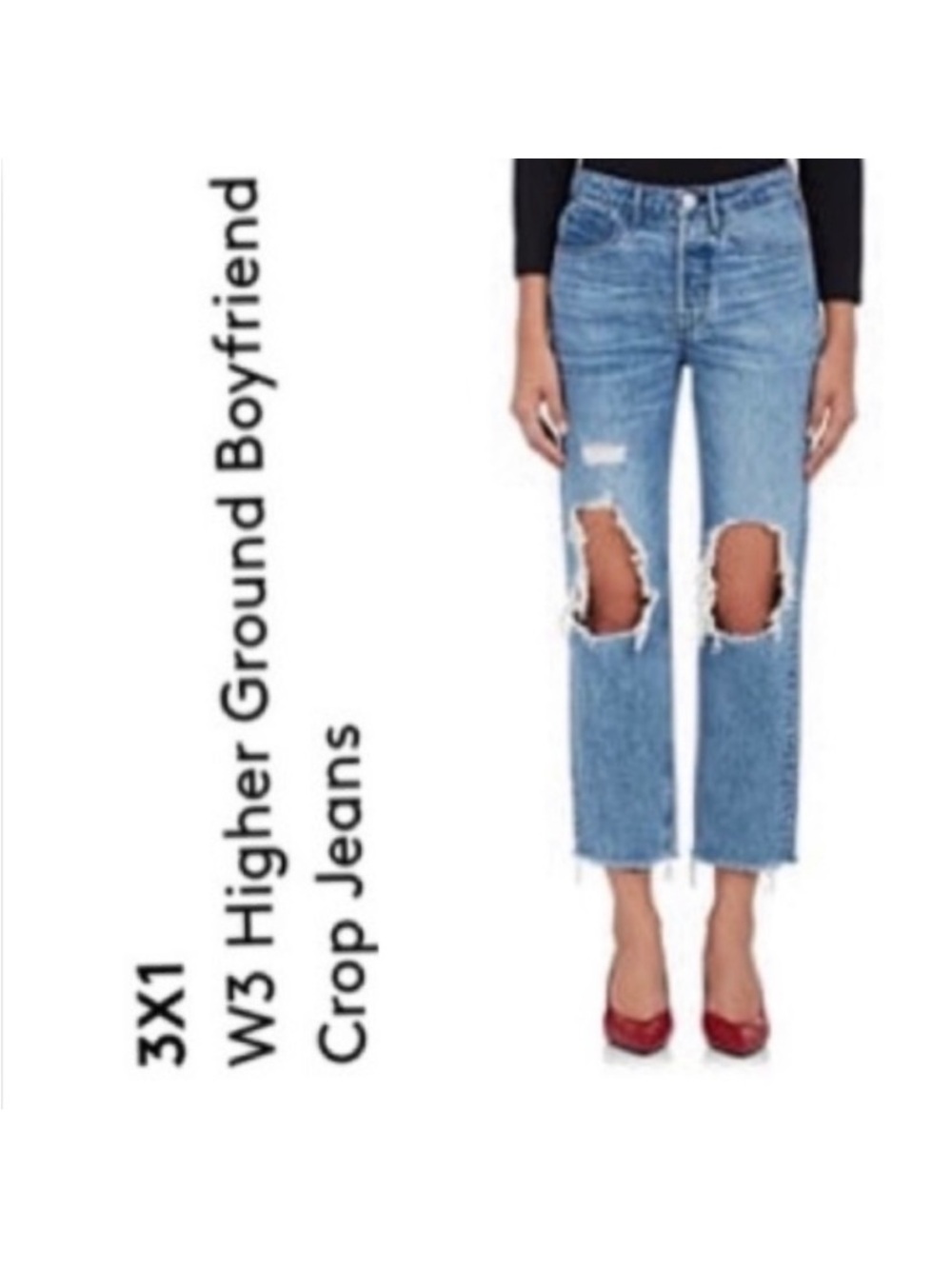 3x1 W3 Higher Ground Distressed Boyfriend Crop Jeans MOST WANTED!! $468.00 - Picture 2 of 16